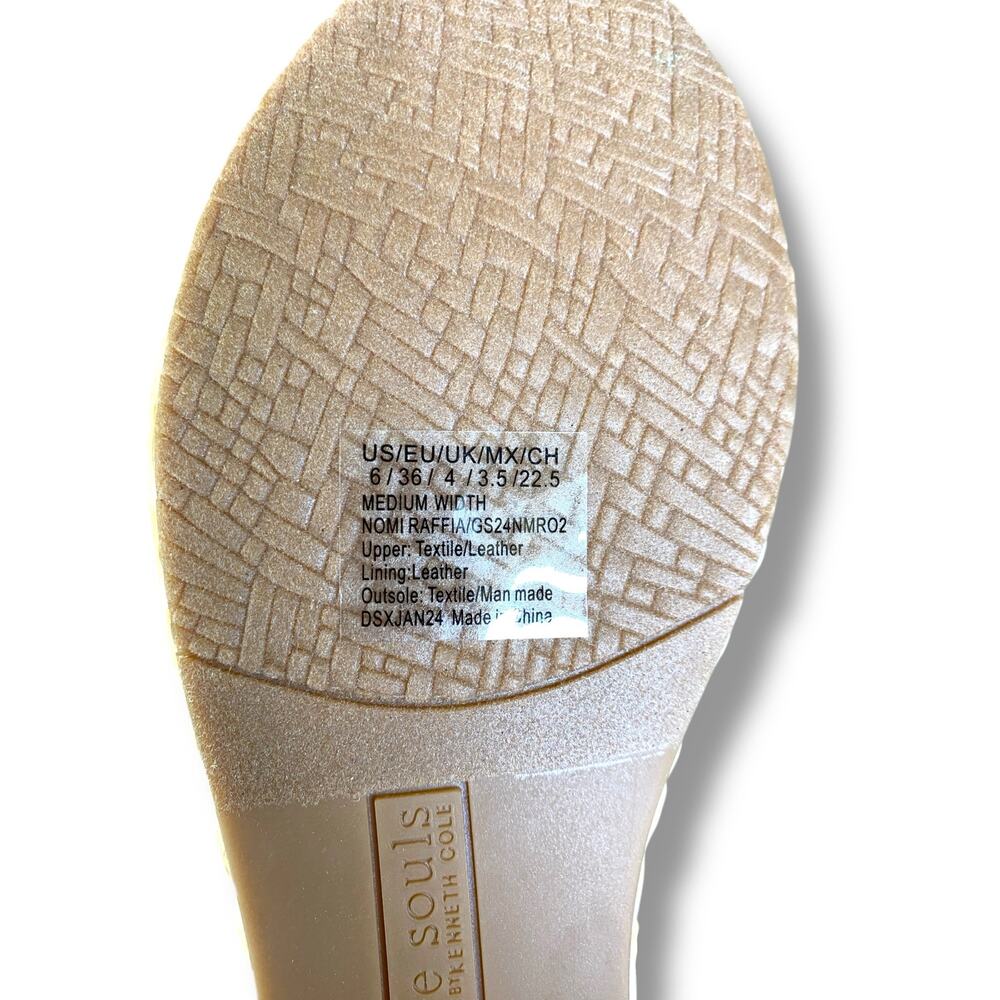 New Gentle Souls by Kenneth Cole Nomi Raffia Wedge Sandals Sz 6M Espidrille - Picture 16 of 16